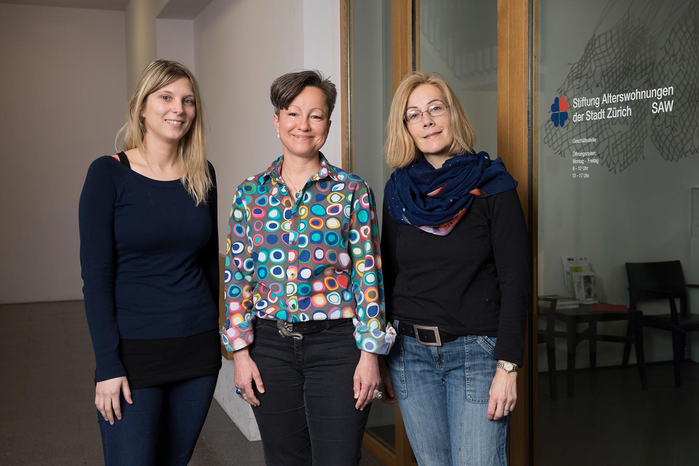Neue Gebietsleiterinnen der Spitex SAW: Denise Linder (Gebiet Nord), Isabelle Rinner (Mitte/Süd), Magdalena Ayer (West)