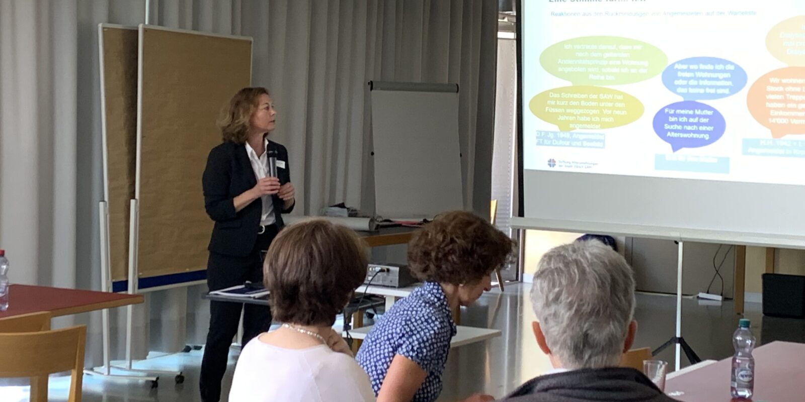 Echogruppe NZA 4 Colette Hämmerle, Bereichsleiterin Finanzen & Vermietung SAW, erklärt die Ausgangslage.